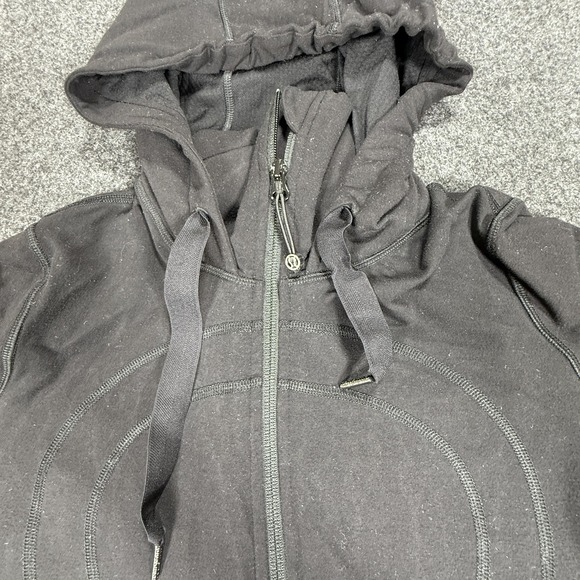 Lululemon Hoodie Womens 8 Black Full Zip Stride Jacket Drawstring Thumbhole - Picture 5 of 11